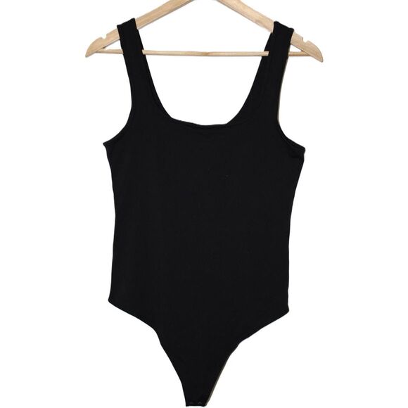 Womens Abercrombie & Fitch Soft A&F Black Sleeveless Square Neck Bodysuit Size L - Picture 1 of 6